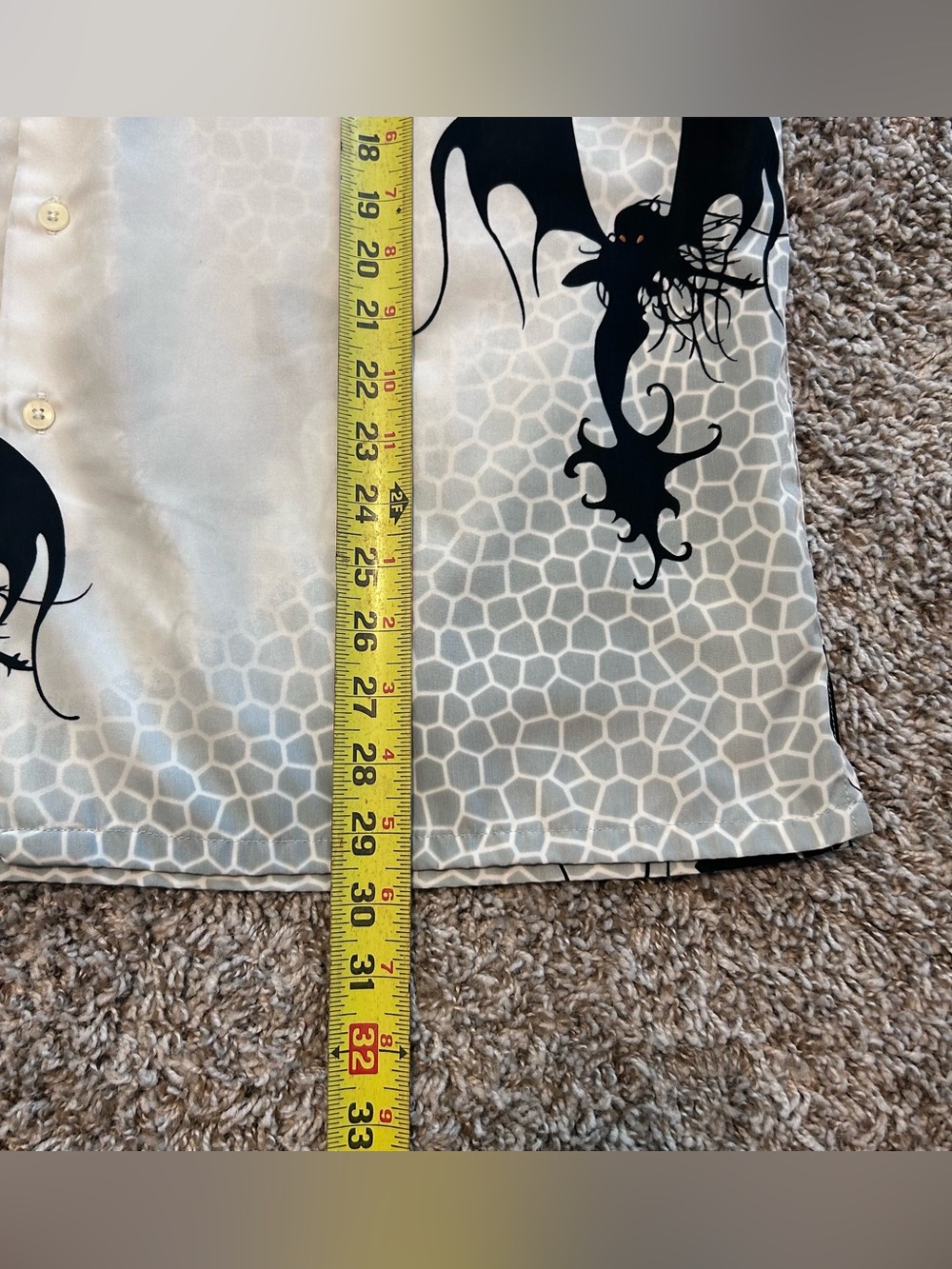 UTOPIA VintageMen'sGOTHIC DRAGON FAIRY Graphic Button Up Shirt Suede Microfibe L - Picture 6 of 6